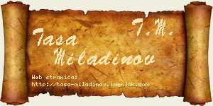 Tasa Miladinov vizit kartica
